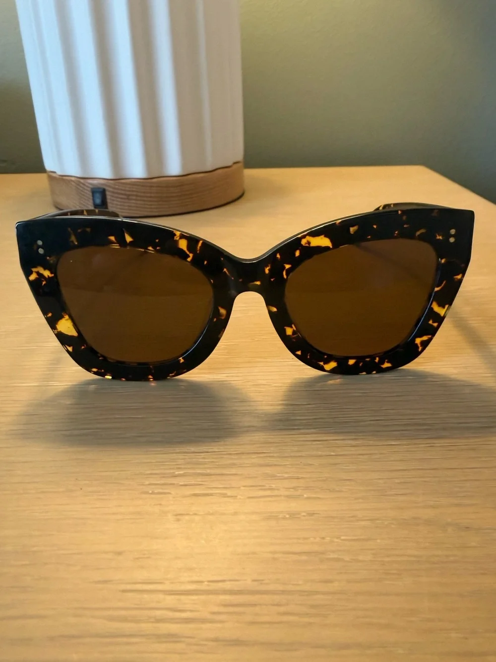 KayTran Low Bridge Tortoiseshell Cat Eye Sunglasses